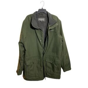 Eddie Bauer Men's Chore Jacket Olive Green Sz XLT Barn Coat Worker Utility